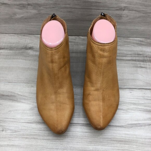 Silent D Anthropologie Ankle Boots Women's EU 39 Brown Leather Back Zip Booties - Picture 6 of 12